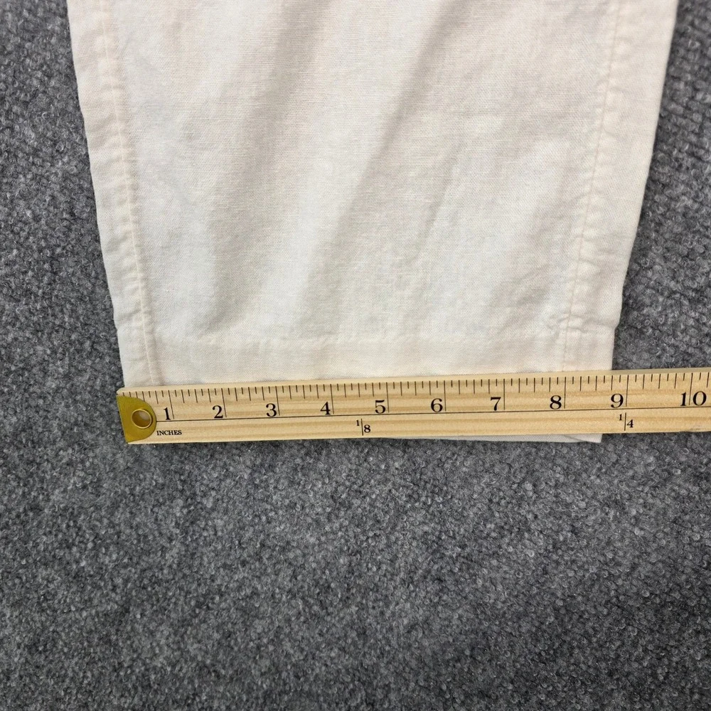 Banana Republic Linen Blend Pants Womens XS White‎ Straight Leg Elastic Waist